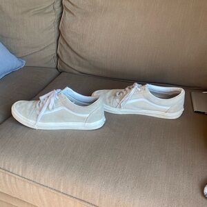 Vans Cream Low-Top Sneakers